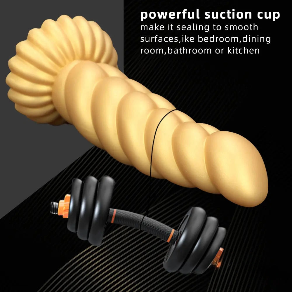 5.51in 7.87in 10.23in Gold Silicone Soft Fantasy Dildo For Anal Orgasm