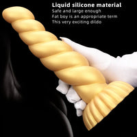 5.51in 7.87in 10.23in Gold Silicone Soft Fantasy Dildo For Anal Orgasm