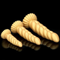 5.51in 7.87in 10.23in Gold Silicone Soft Fantasy Dildo For Anal Orgasm