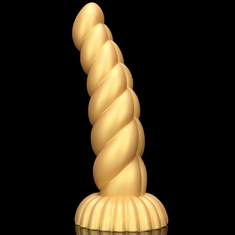5.51in 7.87in 10.23in Gold Silicone Soft Fantasy Dildo For Anal Orgasm
