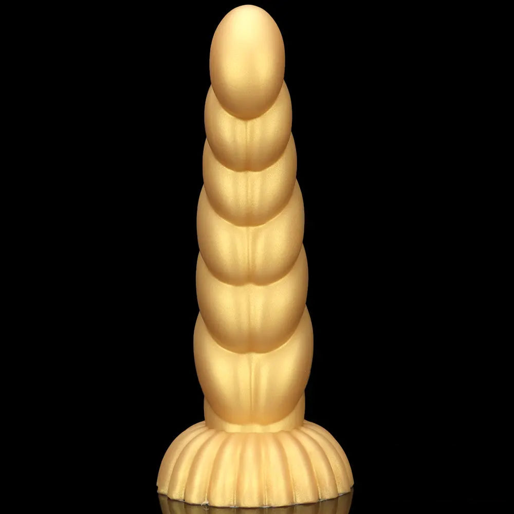 5.51in 7.87in 10.23in Gold Silicone Soft Fantasy Dildo For Anal Orgasm