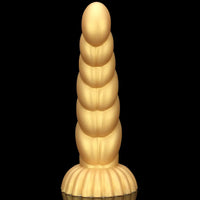 5.51in 7.87in 10.23in Gold Silicone Soft Fantasy Dildo For Anal Orgasm