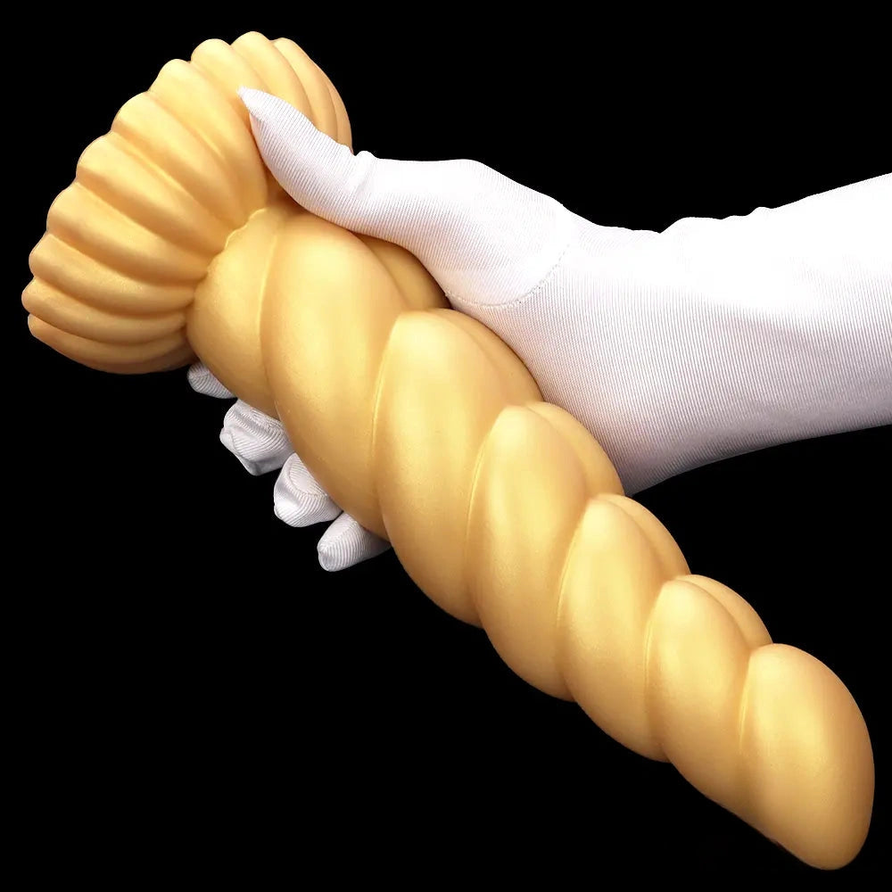5.51in 7.87in 10.23in Gold Silicone Soft Fantasy Dildo For Anal Orgasm