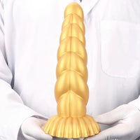 5.51in 7.87in 10.23in Gold Silicone Soft Fantasy Dildo For Anal Orgasm