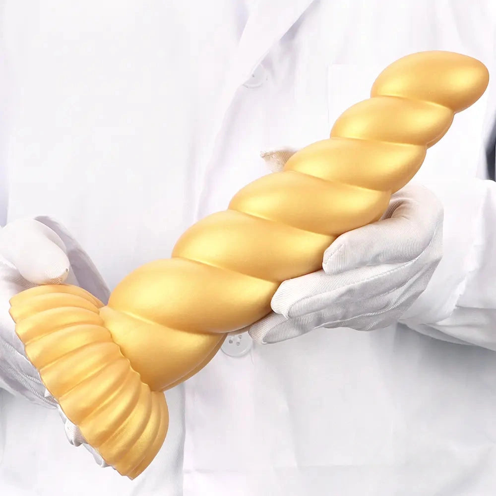5.51in 7.87in 10.23in Gold Silicone Soft Fantasy Dildo For Anal Orgasm