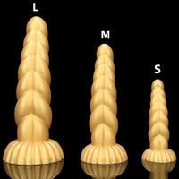5.51in 7.87in 10.23in Gold Silicone Soft Fantasy Dildo For Anal Orgasm