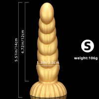 5.51in 7.87in 10.23in Gold Silicone Soft Fantasy Dildo For Anal Orgasm