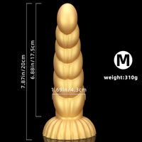 5.51in 7.87in 10.23in Gold Silicone Soft Fantasy Dildo For Anal Orgasm