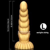 5.51in 7.87in 10.23in Gold Silicone Soft Fantasy Dildo For Anal Orgasm