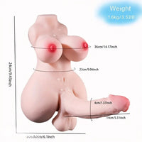 5.51in Body Realistic Dildo With Big Butt Tight Shemale Sex Doll Torso