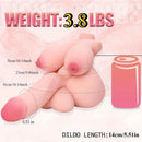 5.51in Dildo Life-Size Transgender Sex Doll Torso with Realistic Breasts & Butt