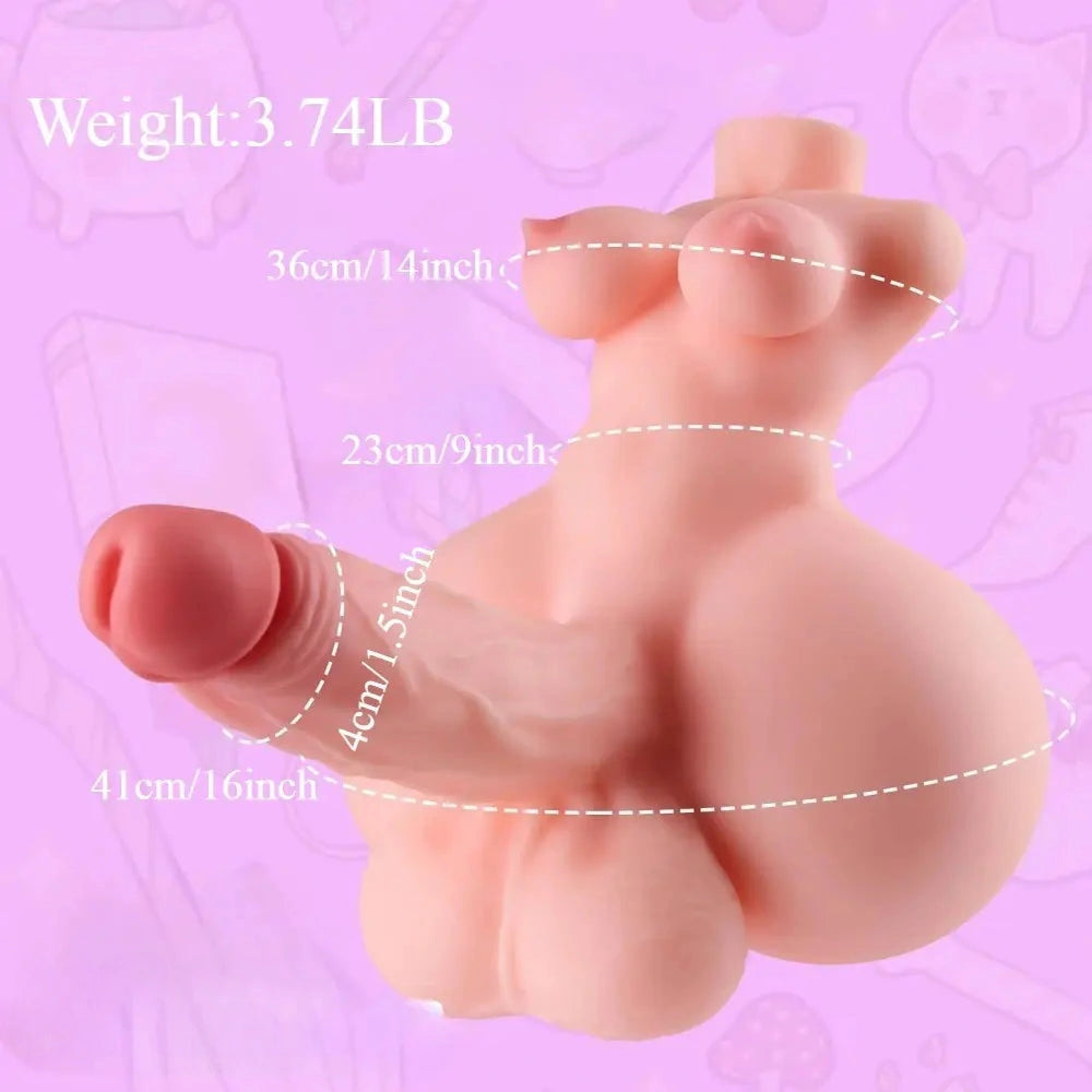 5.51in Dragon Keel 3.8lb Shemale Sex Torso Big Breasts Female Masturbator