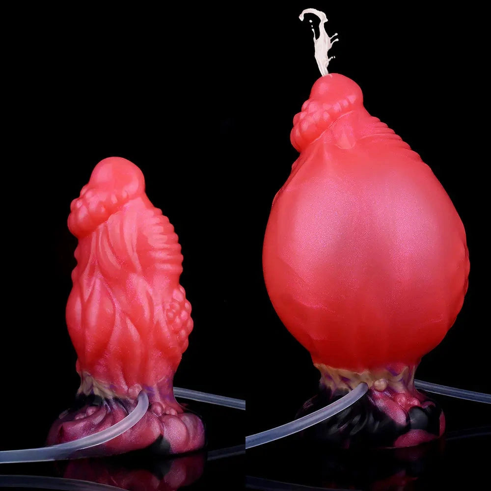 5.51in Fantasy Odd Silicone Soft Inflatable Spraying Water Dildo For Clit