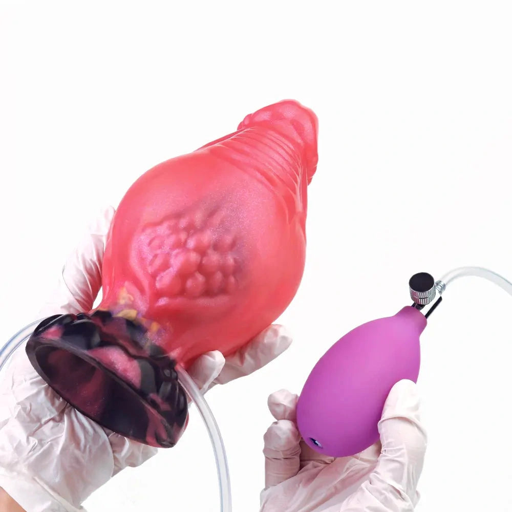 5.51in Fantasy Odd Silicone Soft Inflatable Spraying Water Dildo For Clit