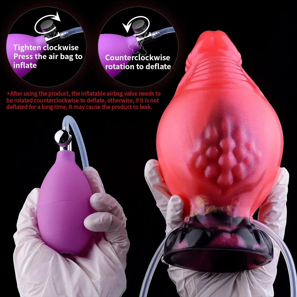5.51in Fantasy Odd Silicone Soft Inflatable Spraying Water Dildo For Clit