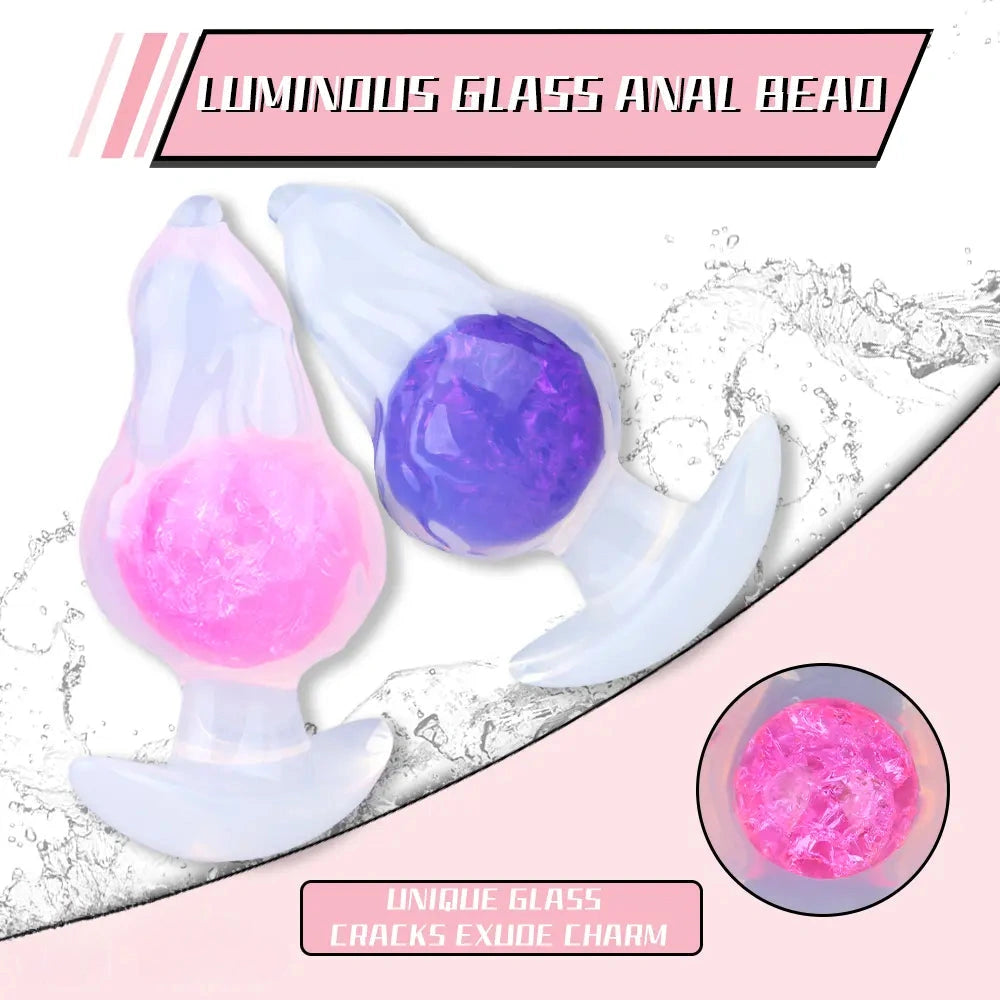 5.51in Luminous Silicone Anal Beads Dildo Anal Sex Toy For Women