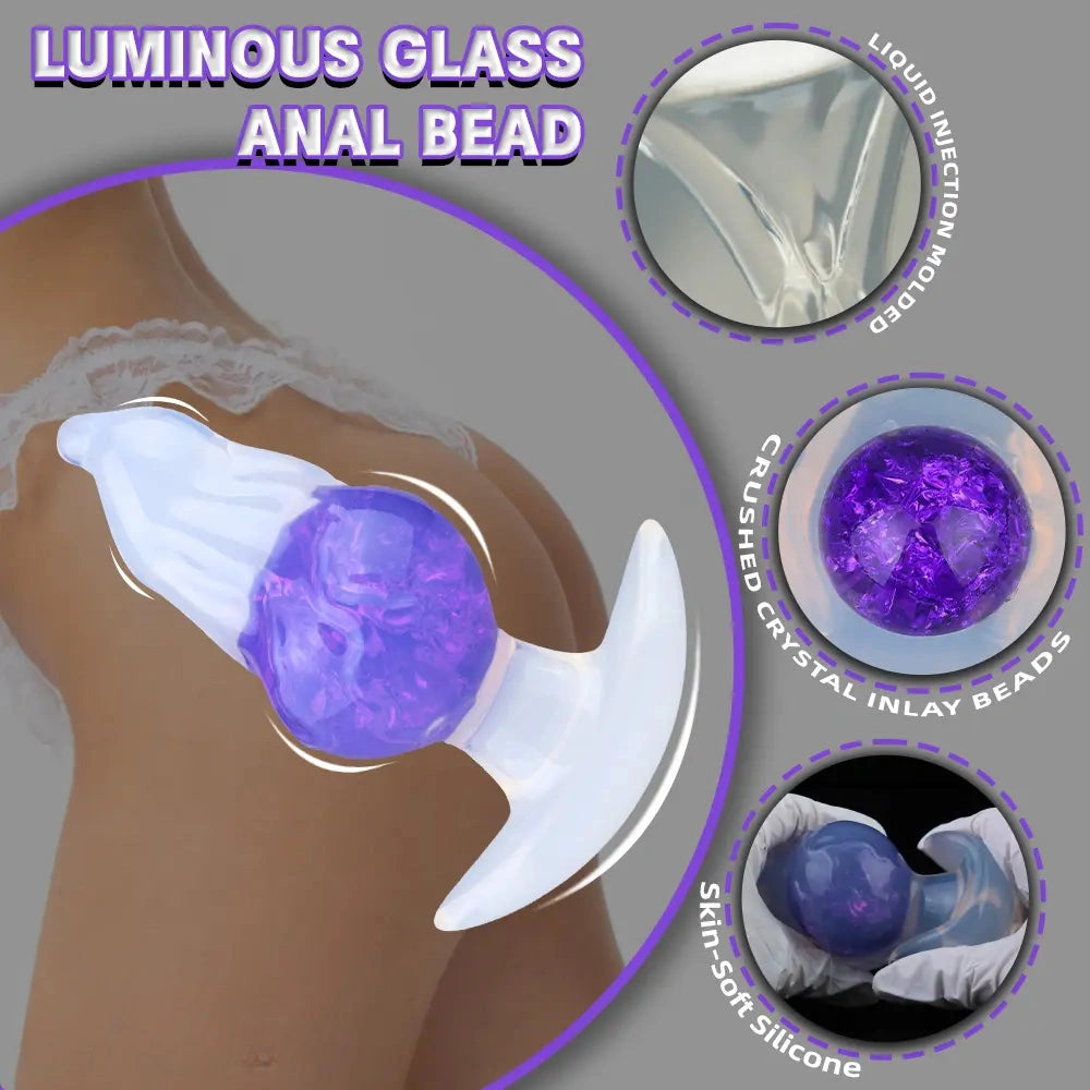 5.51in Luminous Silicone Anal Beads Dildo Anal Sex Toy For Women