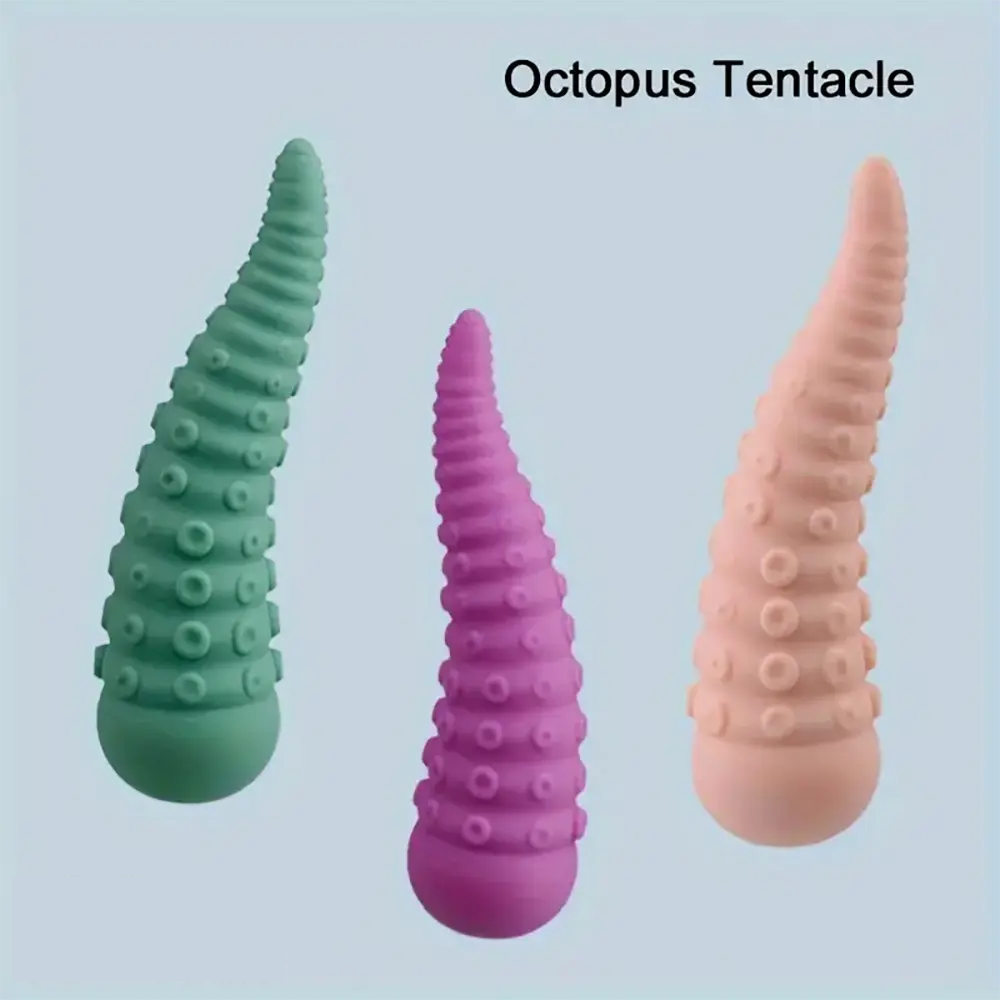 5.51in Portable Small Octopus Tentacle Soft Silicone G-Spot Anal Dildo