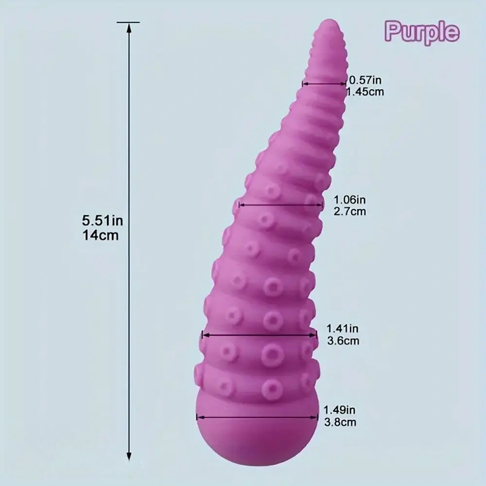 5.51in Portable Small Octopus Tentacle Soft Silicone G-Spot Anal Dildo