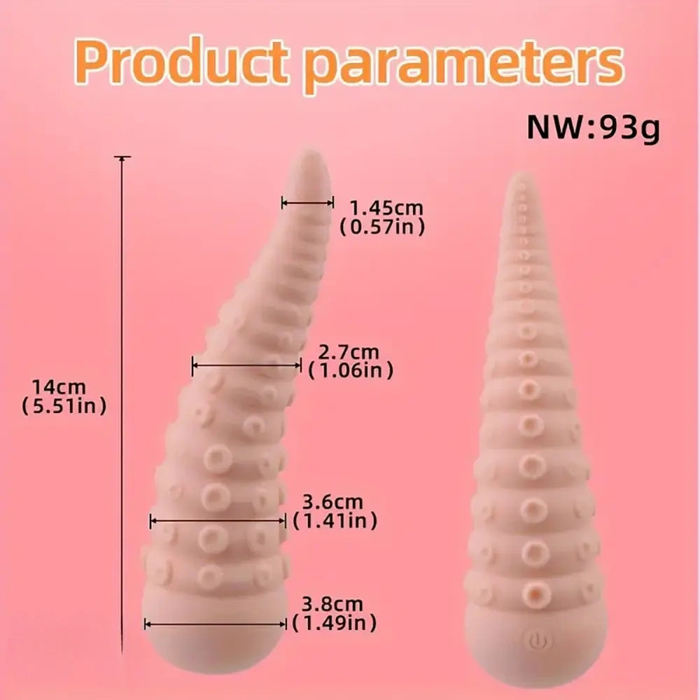 5.51in Portable Small Octopus Tentacle Soft Silicone G-Spot Anal Dildo