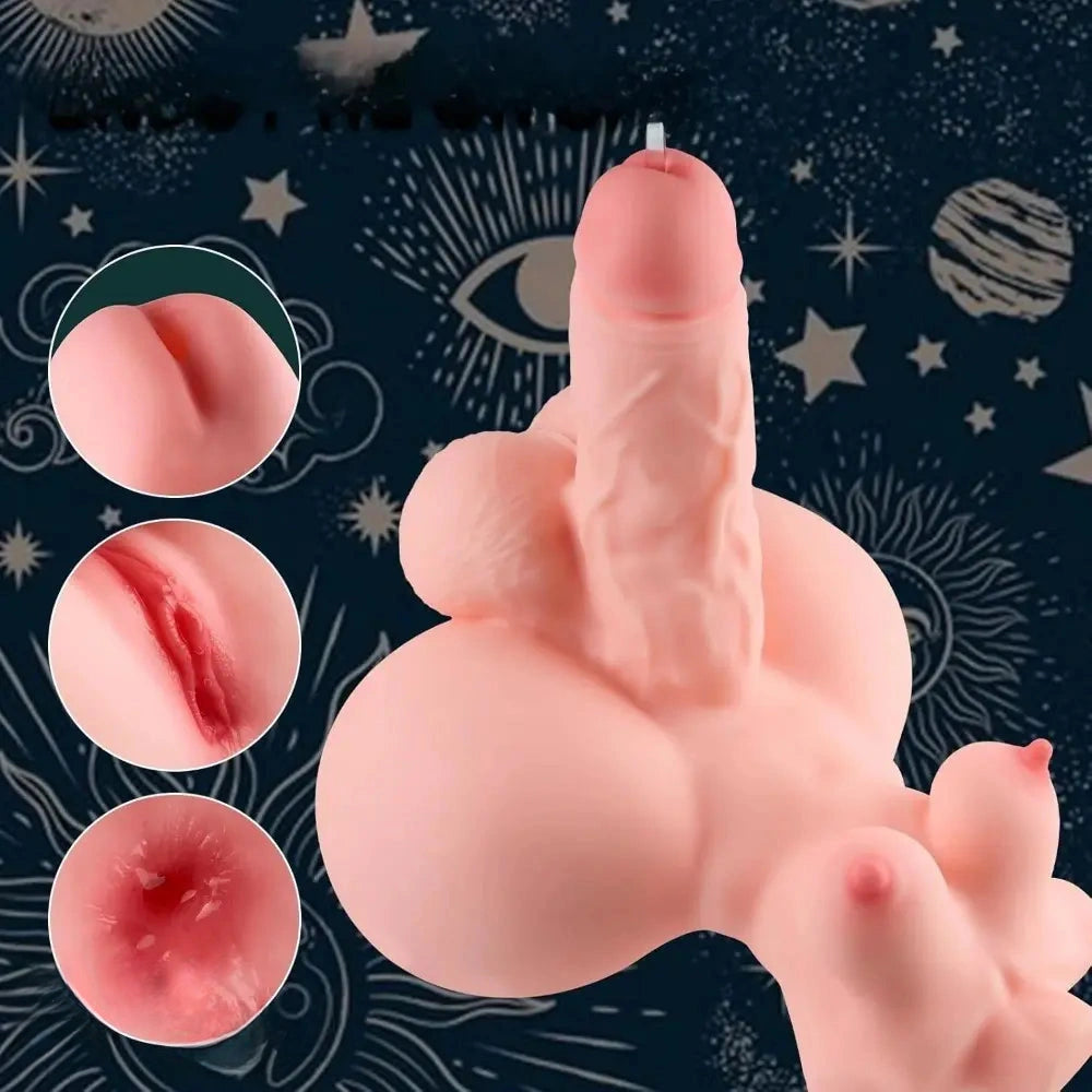 5.51in Realistic Dildo Shemale Sex Torso with Breasts Anal Sex Men Women