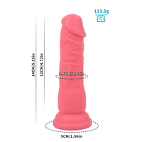 5.51in Realistic Vein Design Silicone Small Pink Dildo For Adults Use