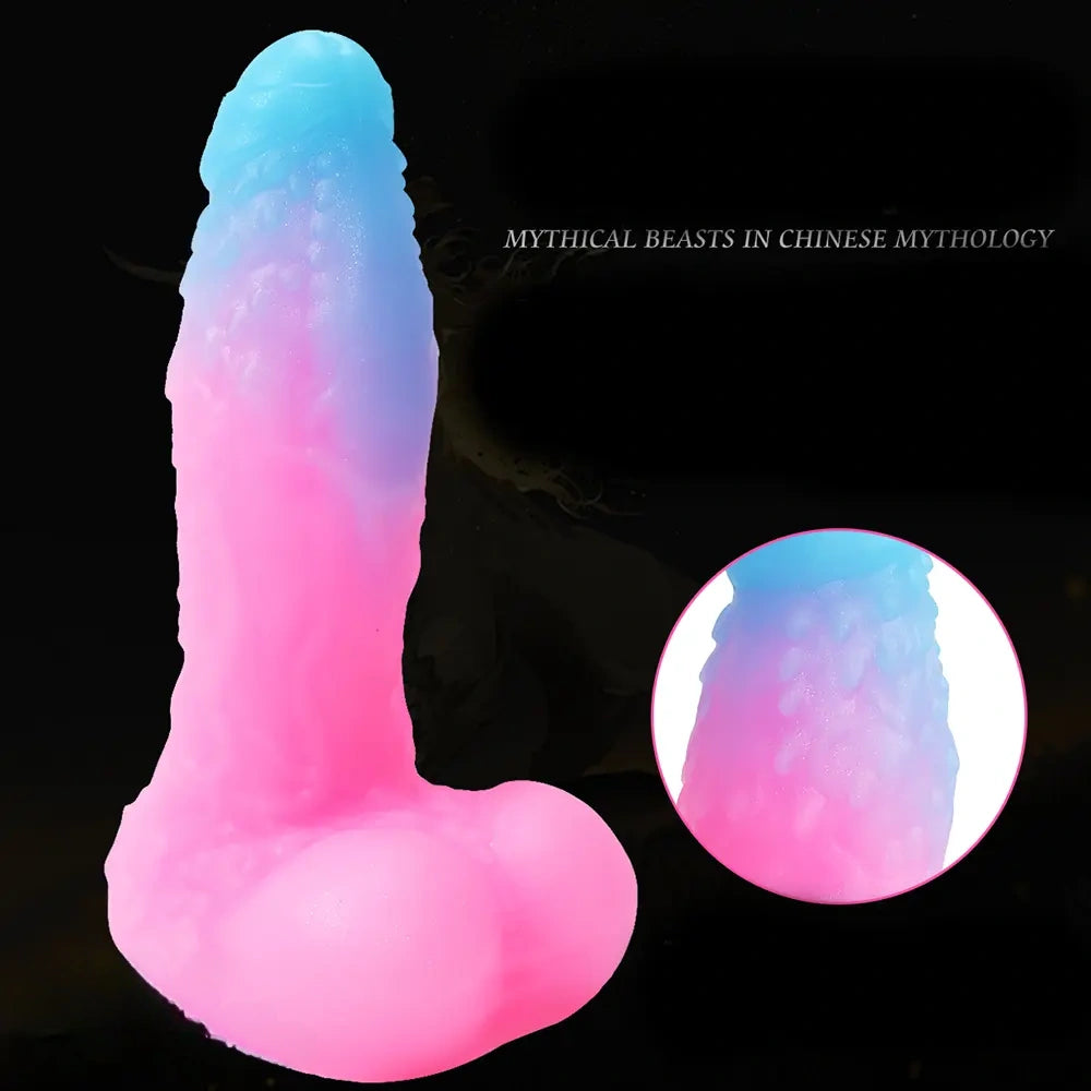 5.51in Silicone Uncut Luminous Monster Soft Dildo For Women Men Sex