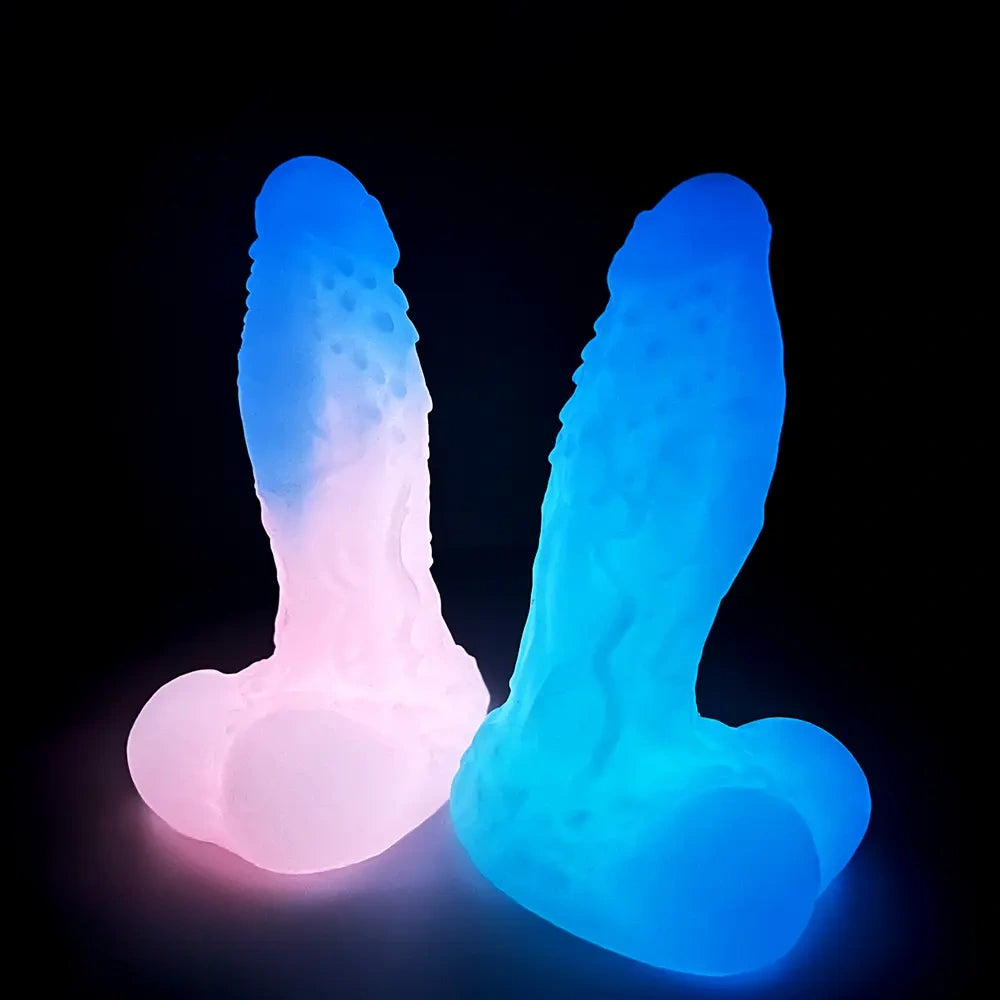 5.51in Silicone Uncut Luminous Monster Soft Dildo For Women Men Sex