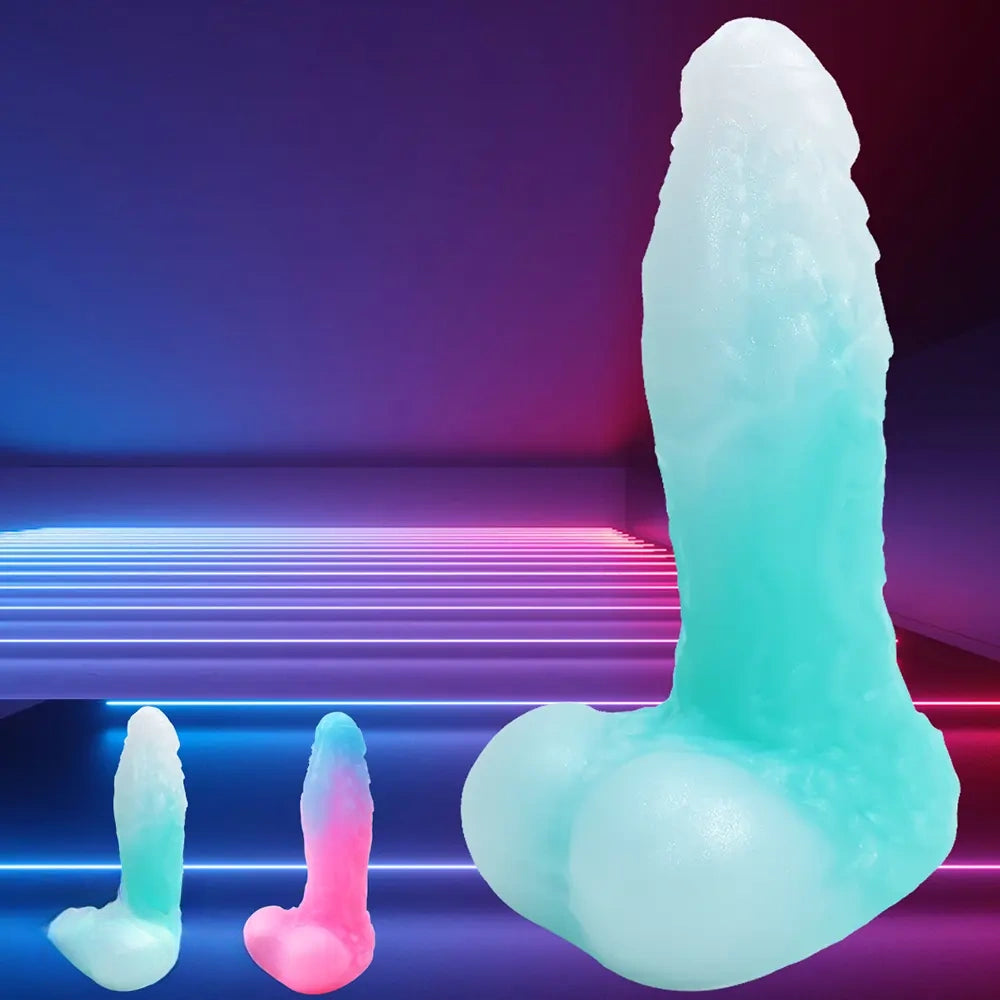 5.51in Silicone Uncut Luminous Monster Soft Dildo For Women Men Sex