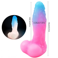 5.51in Silicone Uncut Luminous Monster Soft Dildo For Women Men Sex
