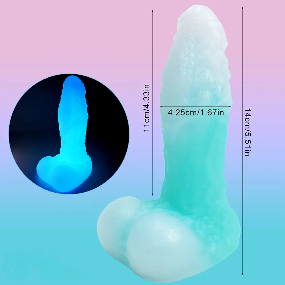 5.51in Silicone Uncut Luminous Monster Soft Dildo For Women Men Sex