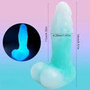 5.51in Silicone Uncut Luminous Monster Soft Dildo For Women Men Sex