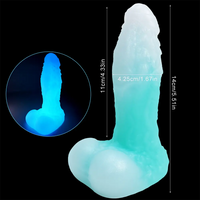 5.51in Silicone Uncut Luminous Monster Soft Dildo For Women Men Sex