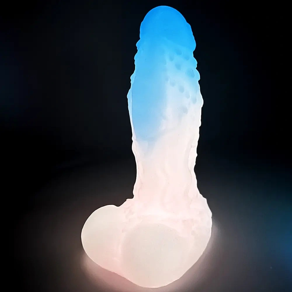 5.51in Silicone Uncut Luminous Monster Soft Dildo For Women Men Sex