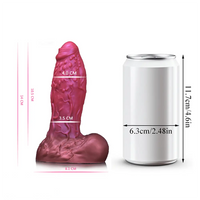 5.51in Silicone Uncut Luminous Monster Soft Dildo For Women Men Sex