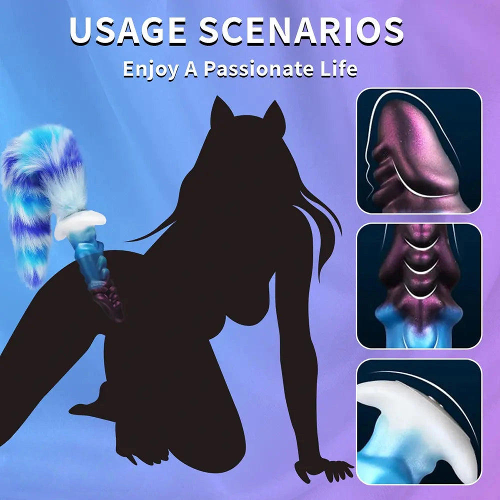 5.51in Soft Silicone Anal Tail Monster Dildo Lgbt Friendly Fantasy Lovers