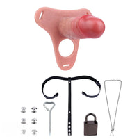 5.51in Strap on Hollow Silicone Cock Cage Dildo For Chastity Cock Sleeve