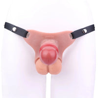 5.51in Strap on Hollow Silicone Cock Cage Dildo For Chastity Cock Sleeve