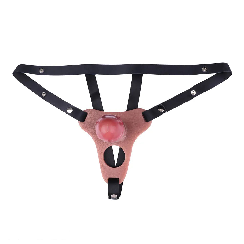 5.51in Strap on Hollow Silicone Cock Cage Dildo For Chastity Cock Sleeve