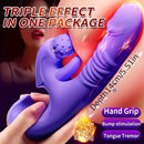 5.51in Triple Dildo Heating Thrusting Impact Rotation Vibrating Dildo