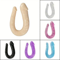 5.51in U-shaped Double Headed Penis Real Dildo For G-Spot Stimulation