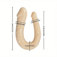 5.51in U-shaped Double Headed Penis Real Dildo For G-Spot Stimulation