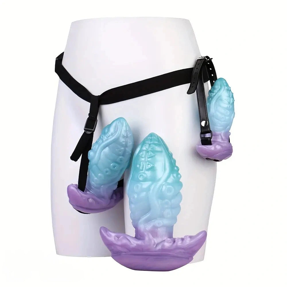 5.55in 7.28in 9.05in Animal Octopus Tentacle Wearable Strap on Dildo