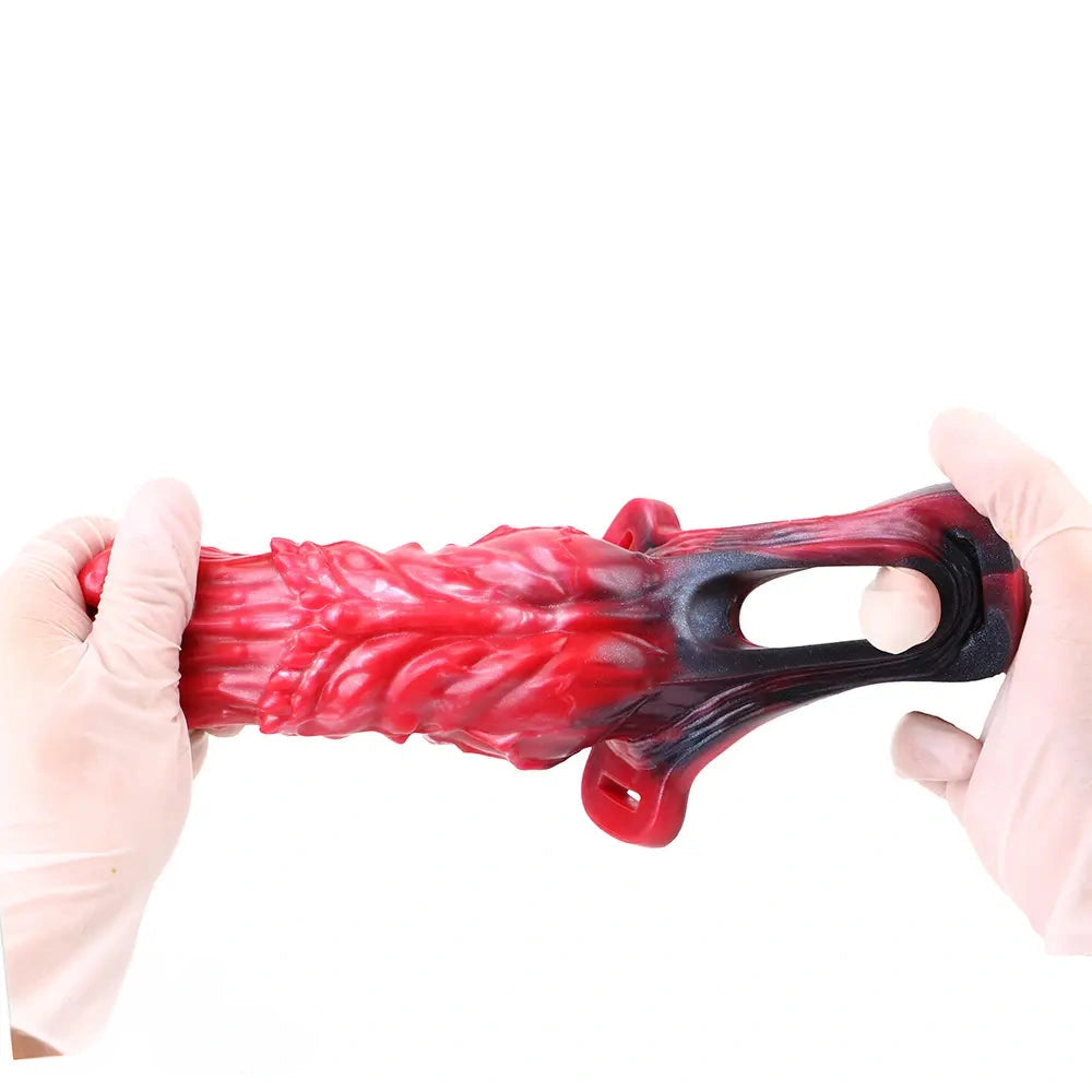 5.55in Odd Hollow Dildo Built-in keel Vibration Remote Strap on Cock Sleeve
