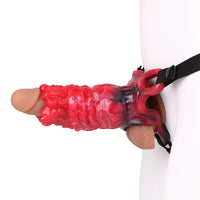 5.55in Odd Hollow Dildo Built-in keel Vibration Remote Strap on Cock Sleeve