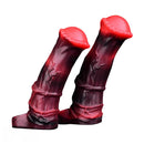 5.58in 7.17in Silicone Horse Cock Sleeve Cock Ring Hollow Vibrating Dildo