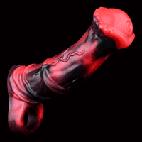 5.58in 7.17in Silicone Horse Cock Sleeve Cock Ring Hollow Vibrating Dildo