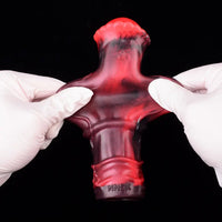 5.58in 7.17in Silicone Horse Cock Sleeve Cock Ring Hollow Vibrating Dildo
