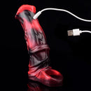 5.58in 7.17in Silicone Horse Cock Sleeve Cock Ring Hollow Vibrating Dildo