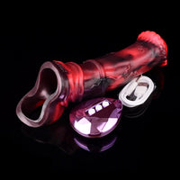 5.58in 7.17in Silicone Horse Cock Sleeve Cock Ring Hollow Vibrating Dildo